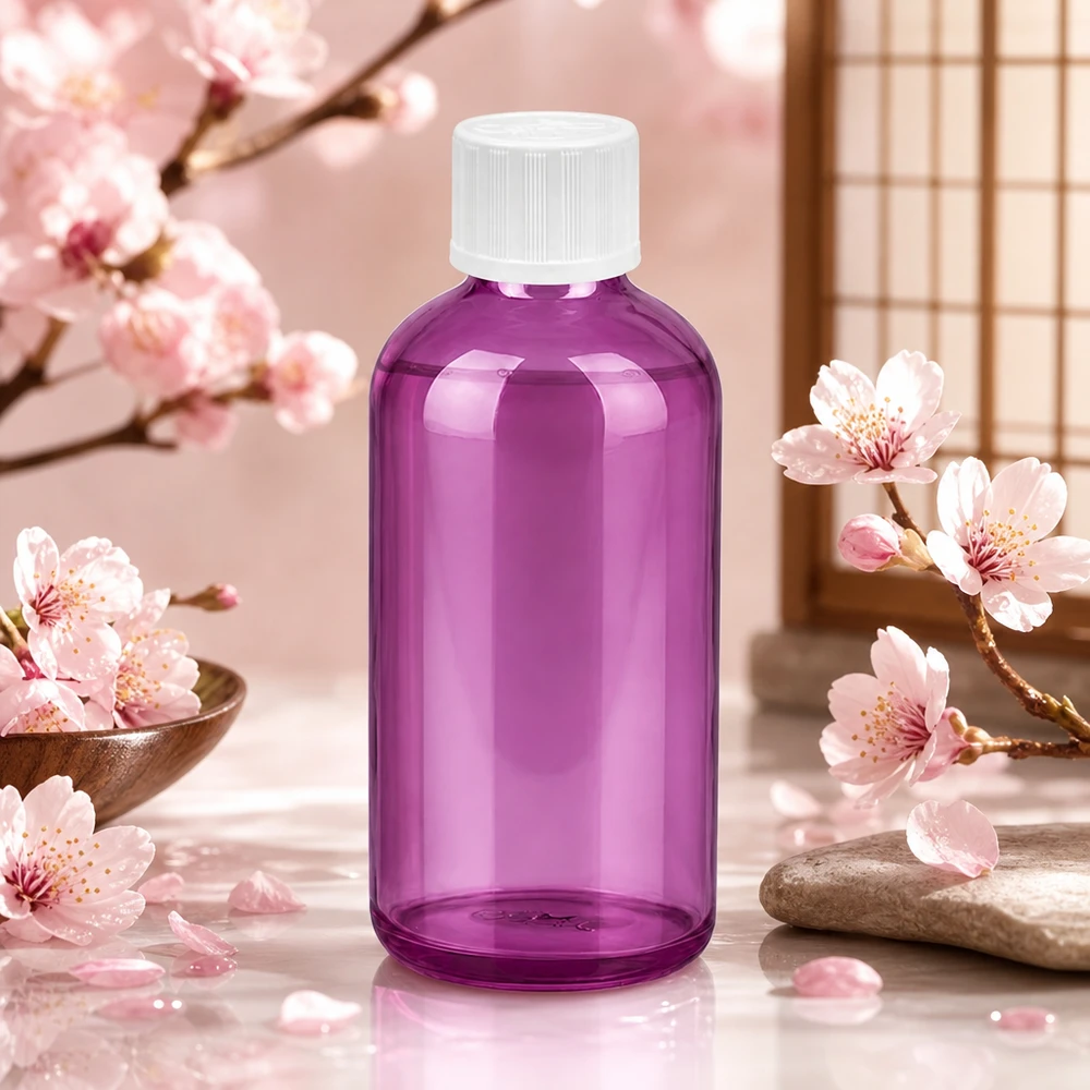 100ml druppelflacon 1,2mm wit standaard kindveilig PurpleLine. UT18/100 Handige doseerfles van 100 ml in paars met witte dop om gemakkelijk te portioneren