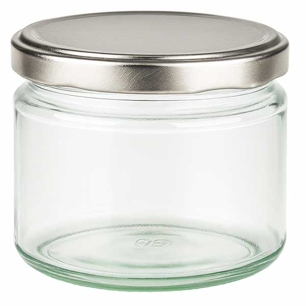 330ml rond glas met BasicSeal deksel zilver UNiTWIST