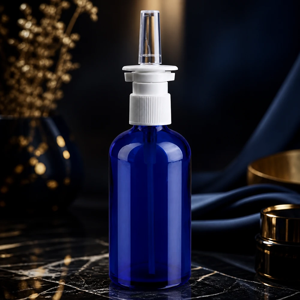 Medische glazen fles 100ml met nauwkeurig neusverstuivingssysteem en hygiënische dop
