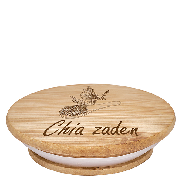 Houten deksel "Chia zaden" voor WECK RR100 Houten deksel "Chia zaden" voor WECK RR100