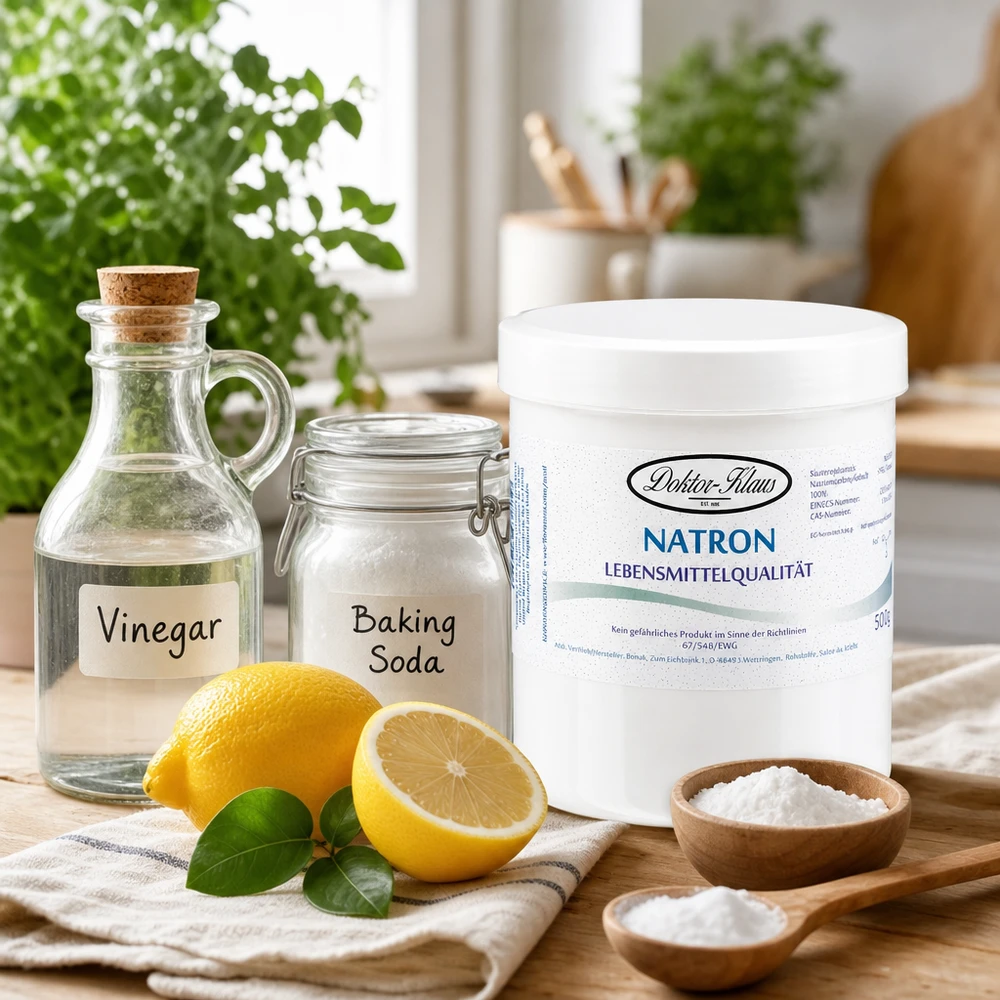 Natron Doctor Klaus 500g met citroenazijn en zuiveringszout voor een natuurlijke huishoudelijke reiniging