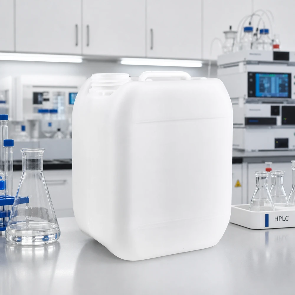 Stevige jerrycan van 5 liter met draaggreep, zonder sluiting, voor professioneel laboratoriumgebruik