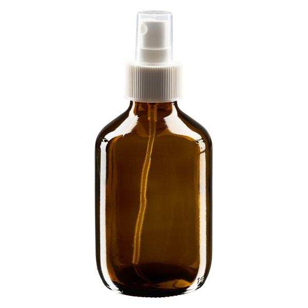 200ml Euro-medicijnfles bruin met verstuiver wit incl. dop transparant 200ml Euro-medicijnfles bruin met verstuiver wit incl. dop transparant