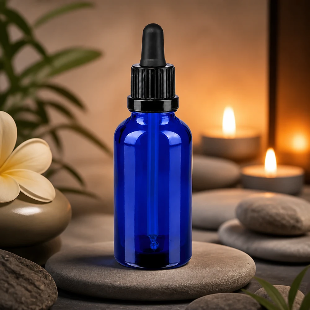Fles van farmaceutisch glas 30ml met stevige sluiting voor steriele opslag van actieve ingrediënten