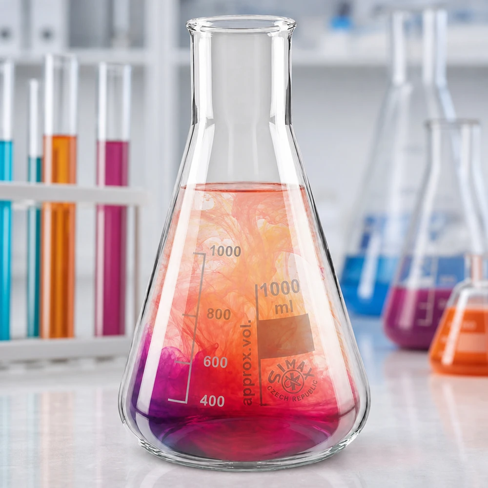 Laboratoriumkolf 100ml met wijde hals in conische vorm voor een stabiele stand en veilig werken