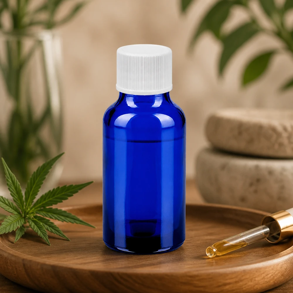 20ml laboratoriumfles van UV-beschermend blauw glas met 11mm opening voor pipettoepassingen