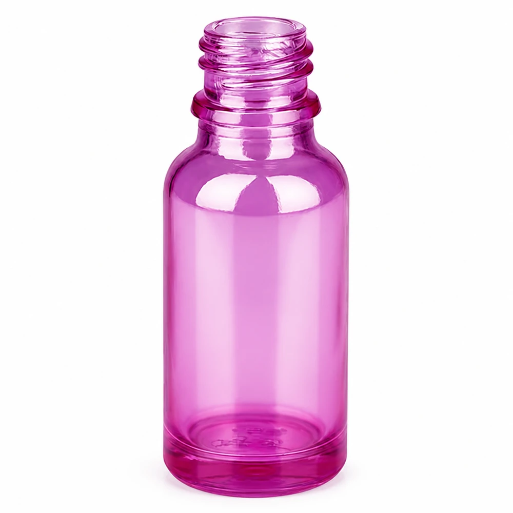 Hoogwaardige violet glazen fles 20ml voor apotheken - robuust materiaal met veilige schroefdraad