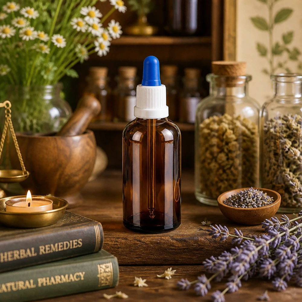 Nauwkeurig doseren met 50 ml pipetfles wit-blauw voor natuurlijke cosmetica en aromatherapie