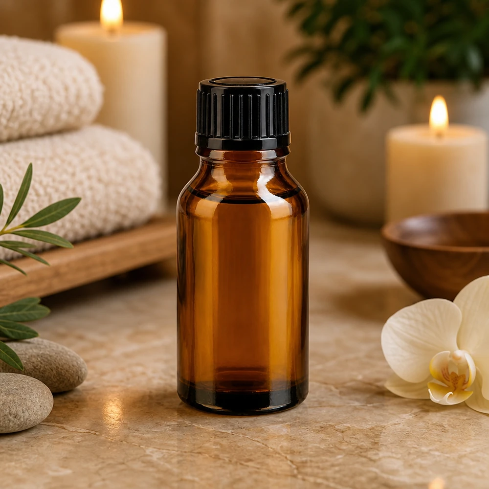 Bruine glazen fles 15ml met zwart druppelsluiting 1mm St Hervulbare bruine glazen fles van 15 ml met druppelaar voor serum, tinctuur en verzorgingsoliën