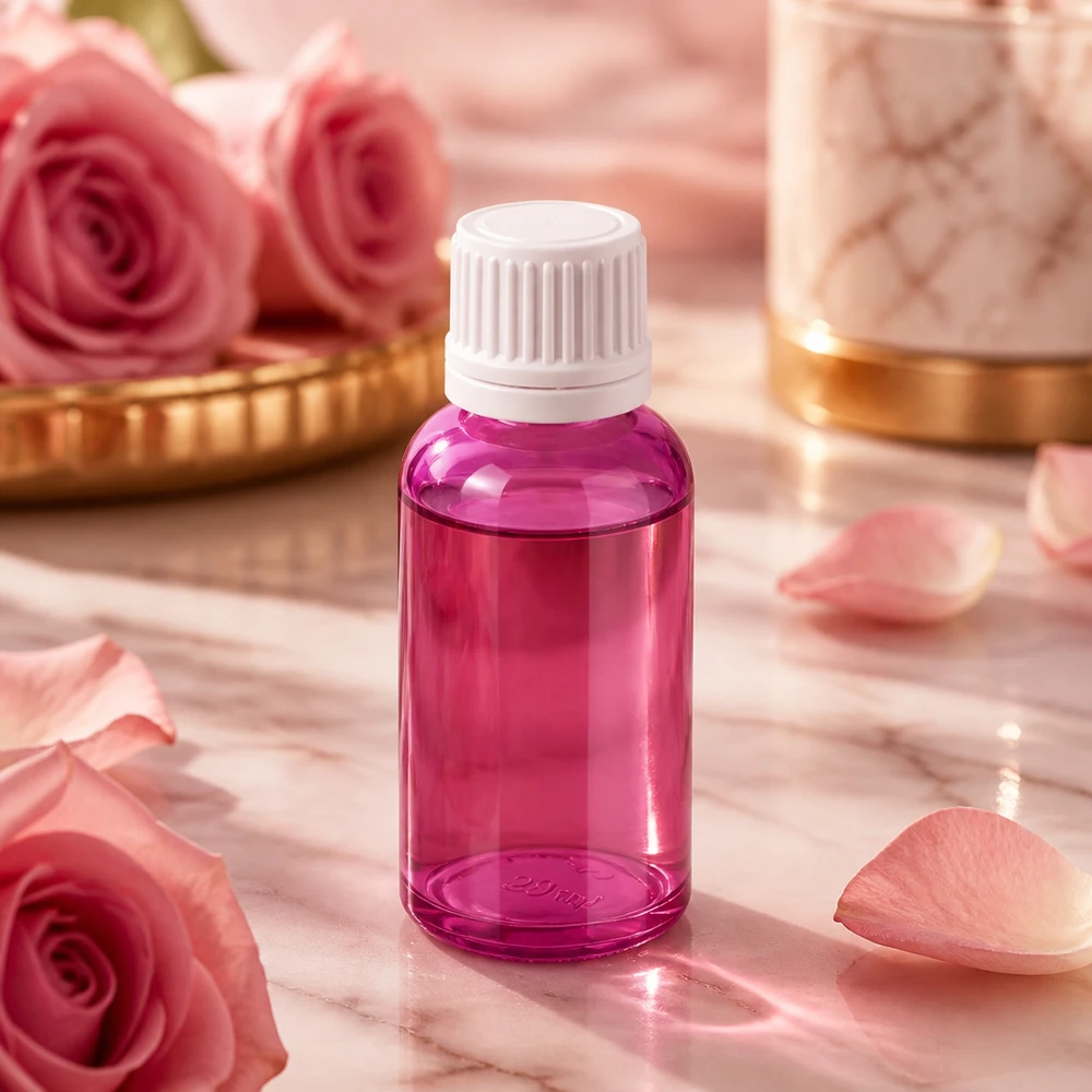 Paars 30ml flesje met UT18/30 draad perfect voor zelfgemaakte tincturen en oliën