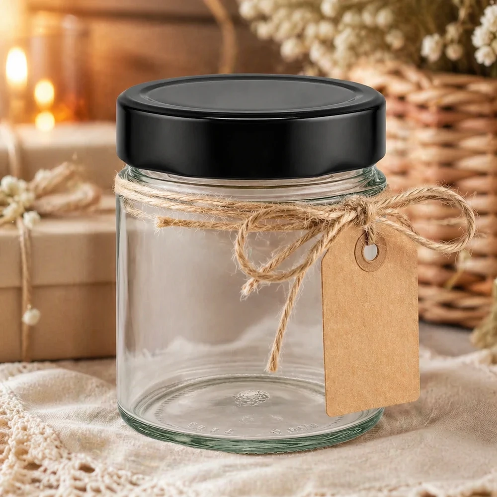 135ml rond glas met BasicSeal deksel zwart deep UNiTWIST