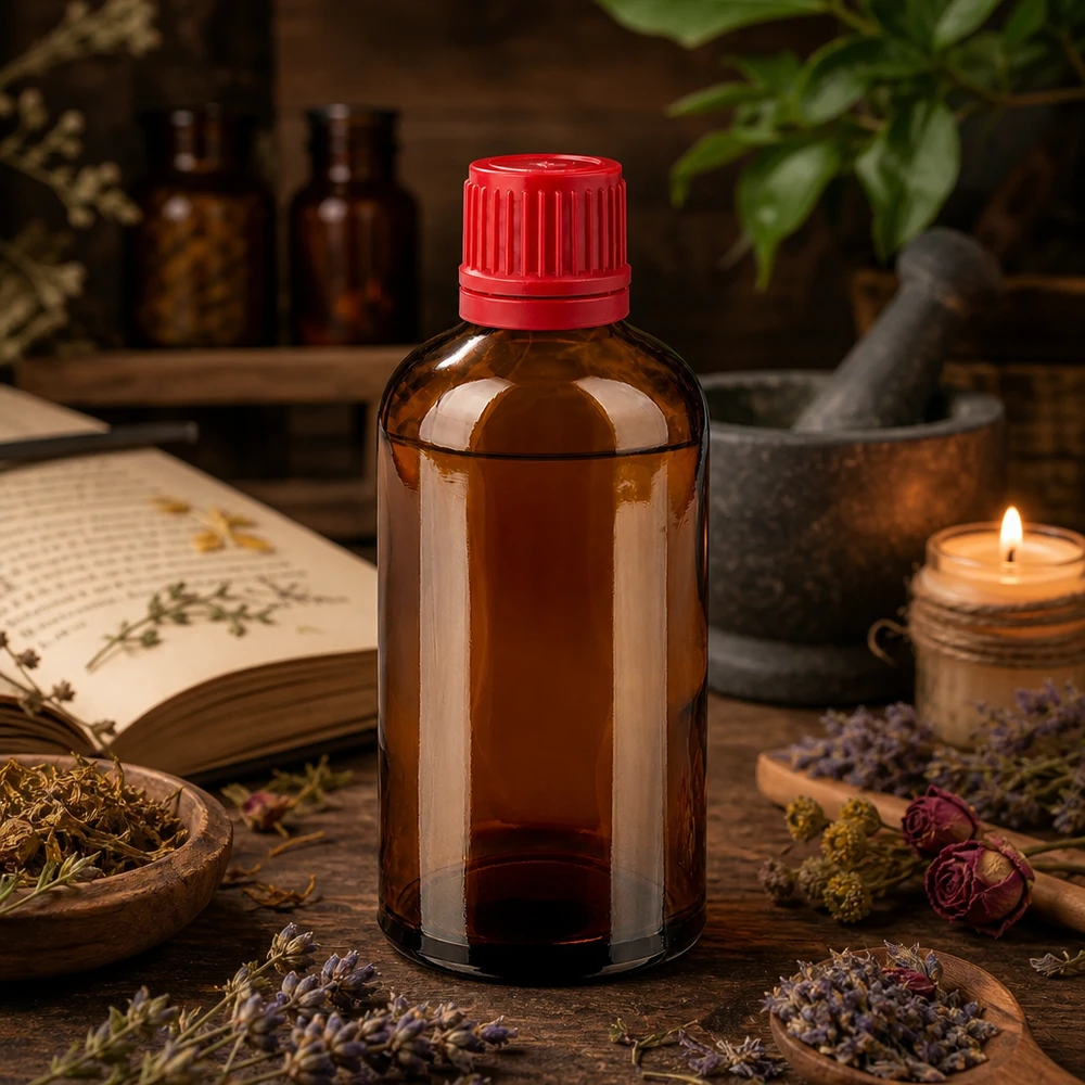 Professionele amberkleurige glazen fles van 100 ml met verzegelbare dop voor kwaliteitsgarantie