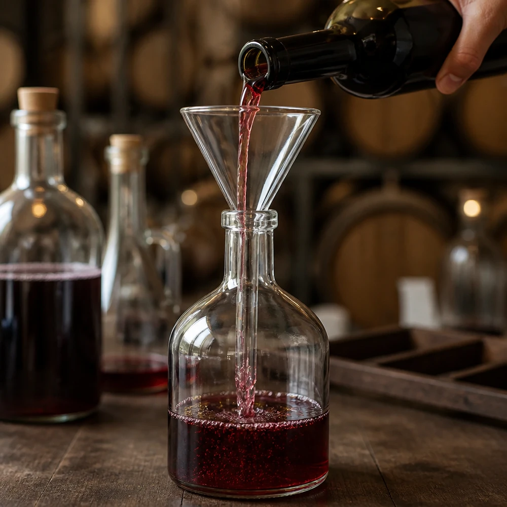 Precisie glazen trechter 100 mm met een optimale hellingshoek van 60 graden voor het efficiënt decanteren van vloeistoffen