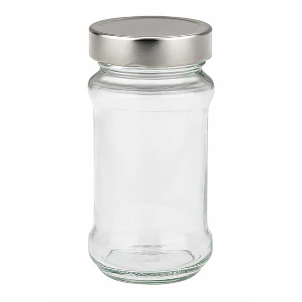 390ml rond glas met BasicSeal deksel zilver UNiTWIST