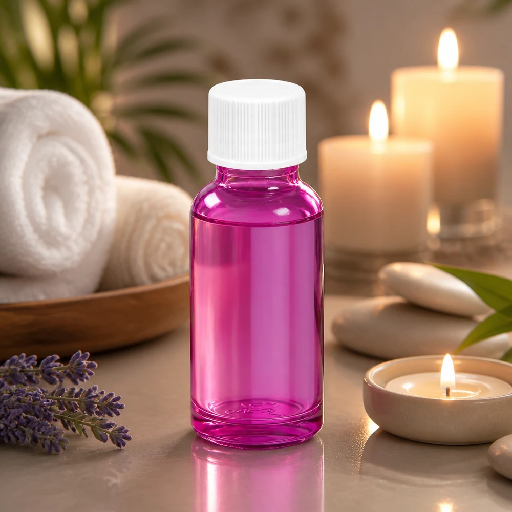 Modern violet glazen flesje van 20 ml met standaard schroefdraad, ideaal voor laboratoriumtoepassingen