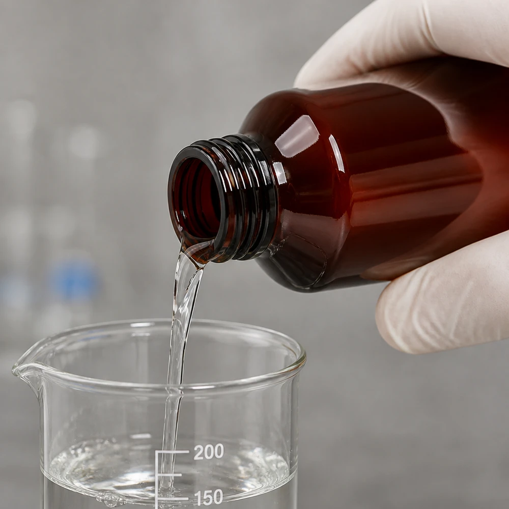 PET fles 200ml PP28 zonder dop PET-fles van 200 ml zonder dop, van bruin kunststof, voor het doseren in het laboratorium