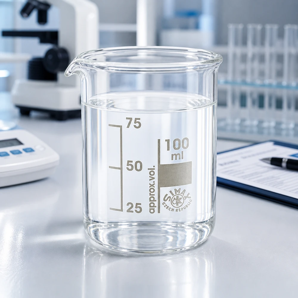 Transparant bekerglas 100 ml van borosilicaatglas met nauwkeurige volumeschaal voor laboratoriumtoepassingen