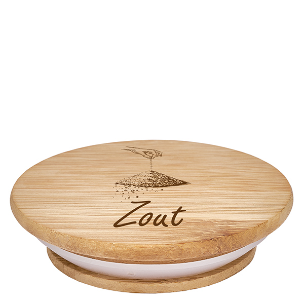 Houten deksel "Zout" voor WECK RR100 Houten deksel "Zout" voor WECK RR100