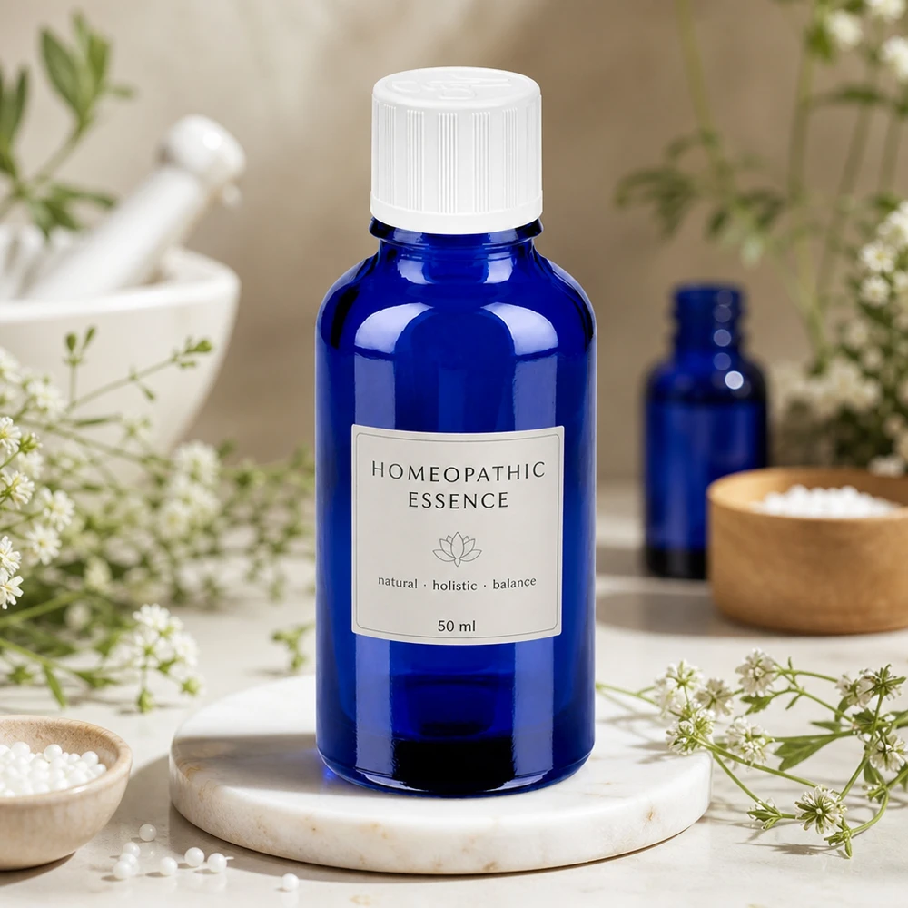 30ml fles 11mm SV w. STD KiSi BlueLine UT18/30 Professionele 30ml druppelflacon van UV-beschermend kobaltglas voor natuurgeneeskundigen