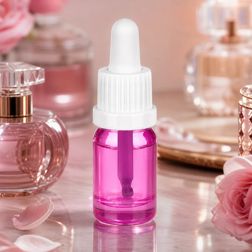 5ml pipetfles wit originaliteit schroefdop PurpleLine UT18/5 5ml druppelfles paars met witte veiligheidspipet ideaal voor doe-het-zelf cosmetica en mengsels