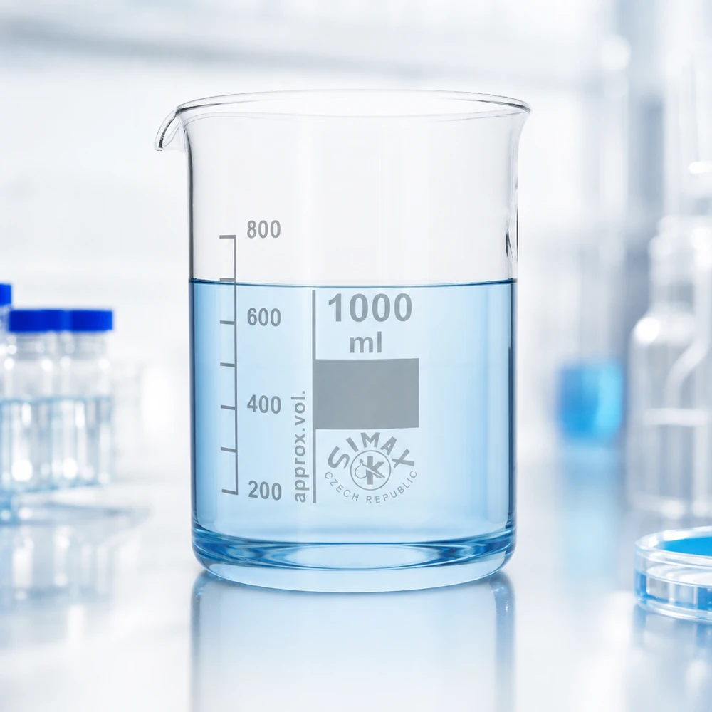 Grote beker van 1000 ml van robuust borosilicaatglas voor uitgebreide laboratoriumexperimenten