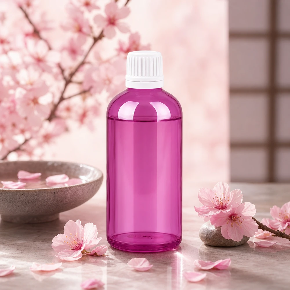 100ml druppelfles 0.7mm wit Originality schroefdop PurpleLine UT18/100 Herbruikbare 100ml druppelflacon in modern violet voor serumproductie en huidverzorging