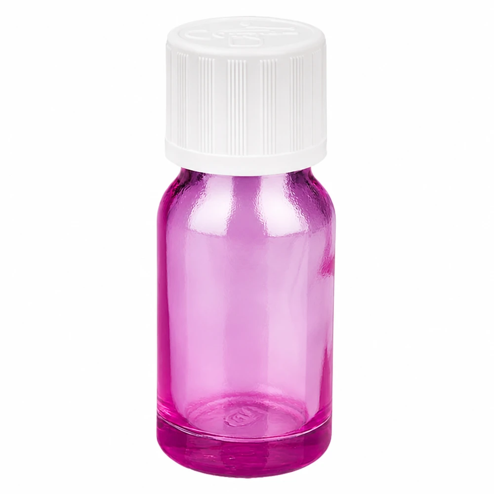 10ml druppelflesje 1.2mm wit standaard kindveilige PurpleLine.UT18/10 Compact 10ml flesje in violet voor essentiële oliën en vloeibare aroma's