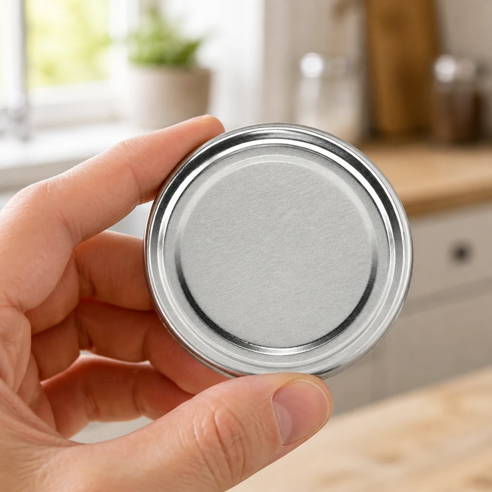Gladde zilveren metalen twist-off-dop 58 mm UniTwist BasicSeal TO58 – details