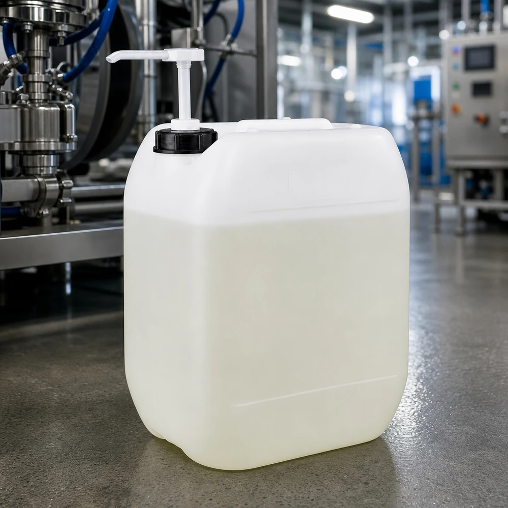 Grote verpakking van 10 liter, vloeistofreservoir met pomp voor efficiënte afname in industriële bedrijven
