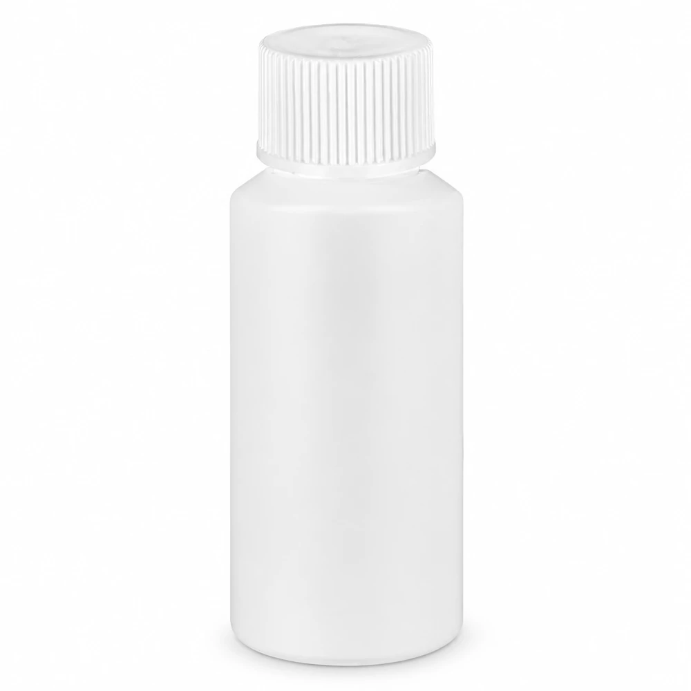 HDPE-flesje van 30 ml, wit, voor medicijndruppels en farmaceutische vloeistoffen