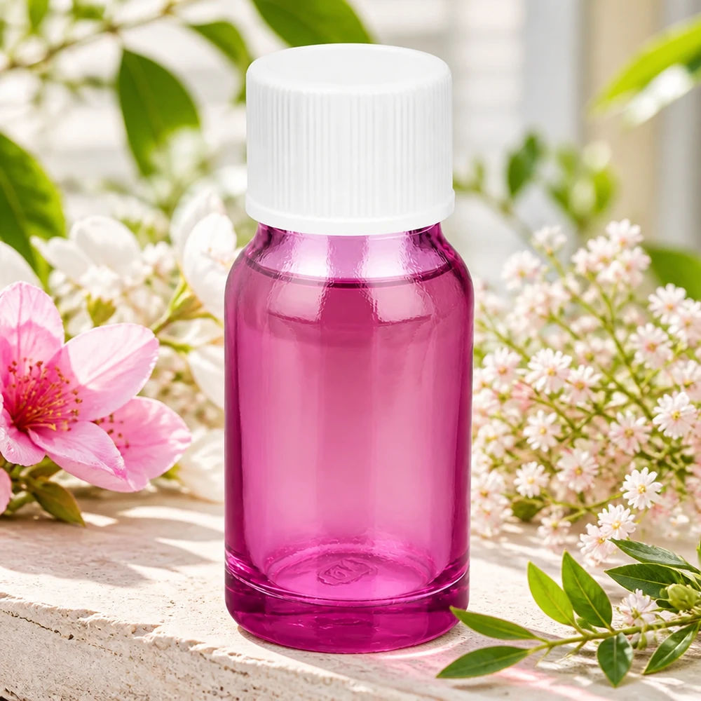 Handig 10ml violet glazen flesje met anti-slip witte dop voor eenvoudig gebruik