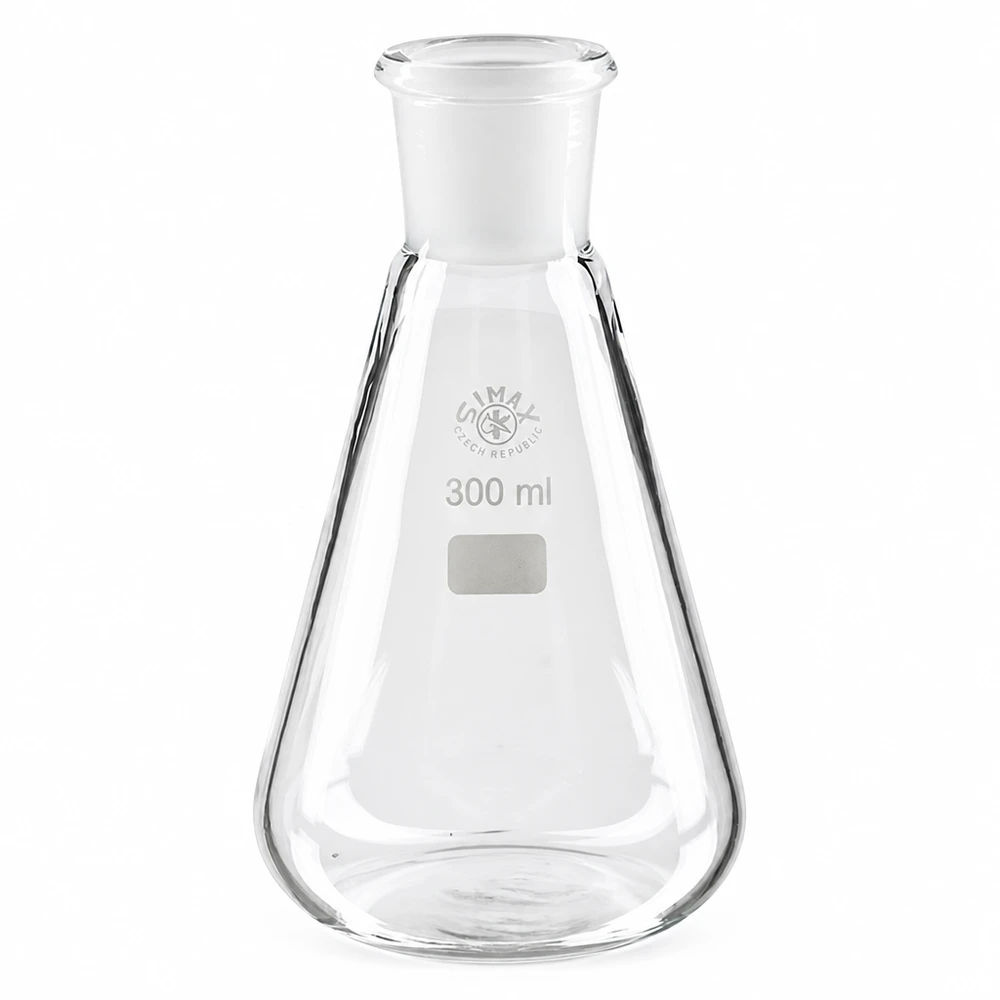 Erlenmeyer van 300 ml met brede bodem en smalle hals voor optimaal mengen