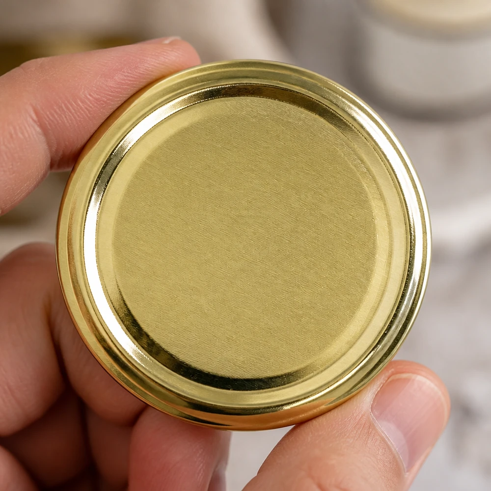 66 mm BasicSeal-deksel TO66 goud met gekantelde rand en glad oppervlak