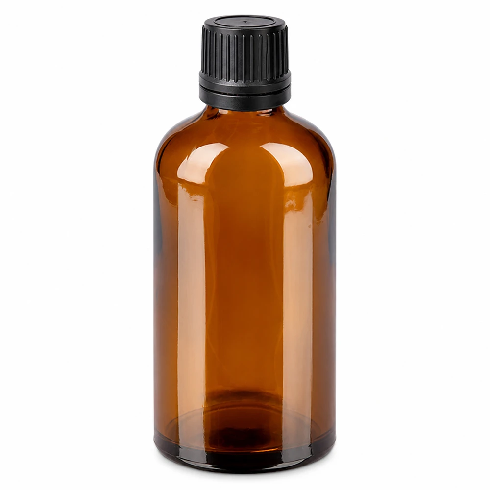 Glazen fles met druppelaar 100ml bruin glas UV-bestendig voor farmaceutische toepassingen