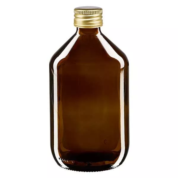 500 ml Euro-medicijnfles bruin met gouden aluminium sluiting