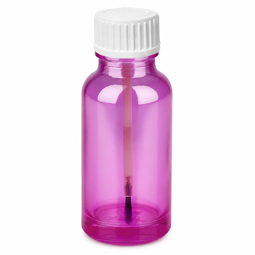 20ml cosmeticafles violet met kwastdop voor vloeibare producten