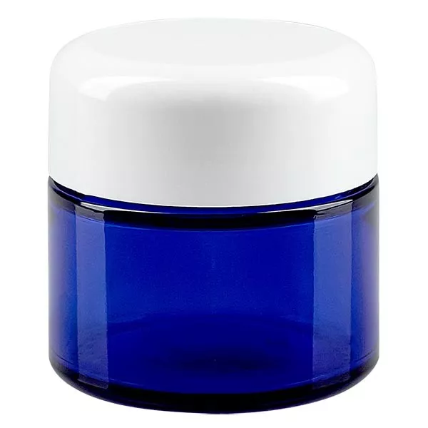 Glazen pot 50ml royalblauw, zonder sluiting