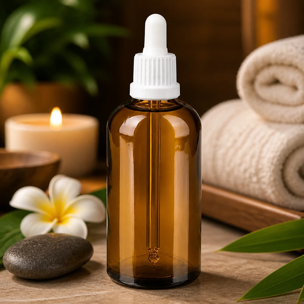 100ml pipetfles wit OV BrownLine UT18/100 Praktische doseerfles van 100 ml met witte dop voor doe-het-zelf cosmetica en wellness