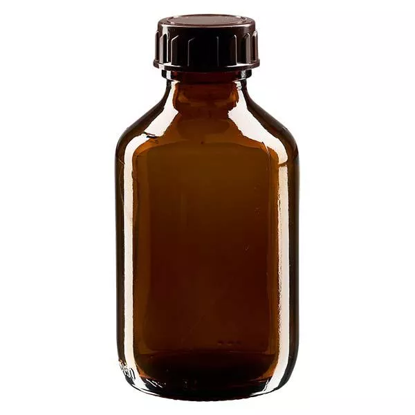 150ml Euro-medicijnfles bruin met bruine schroefsluiting
