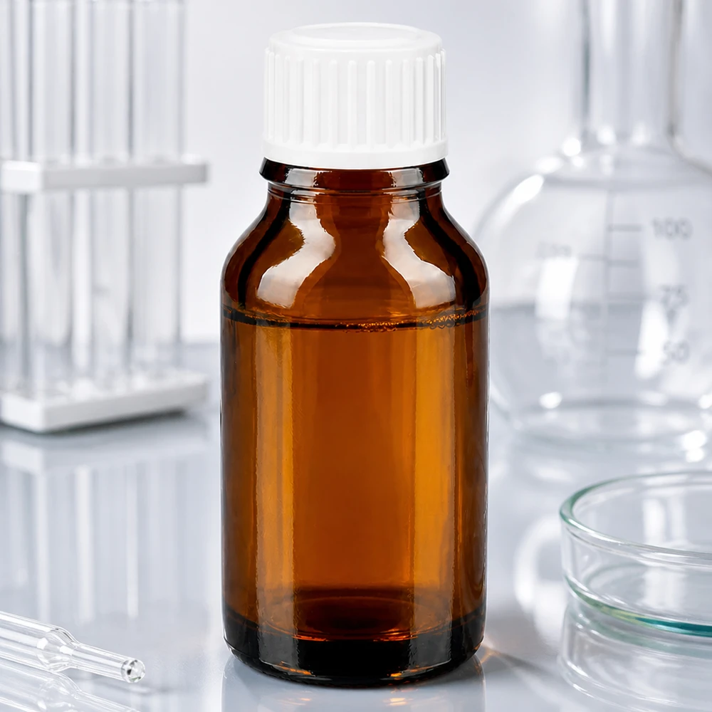 Bruine glazen fles 30ml met wit schroefsluiting St Lichtbestendig apothekersflesje van 30 ml, bruine glas, met witte dop van 11 mm, voor vloeistoffen