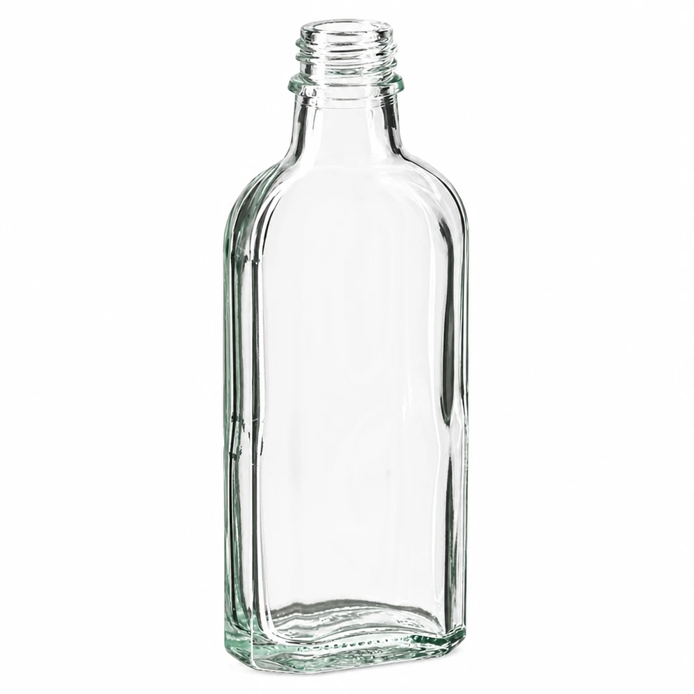 100 ml witte meplatfles met DIN 22 monding Lege, heldere Meplat-fles van 100 ml, glas, voor likeur, olie of cosmetica, DIN22