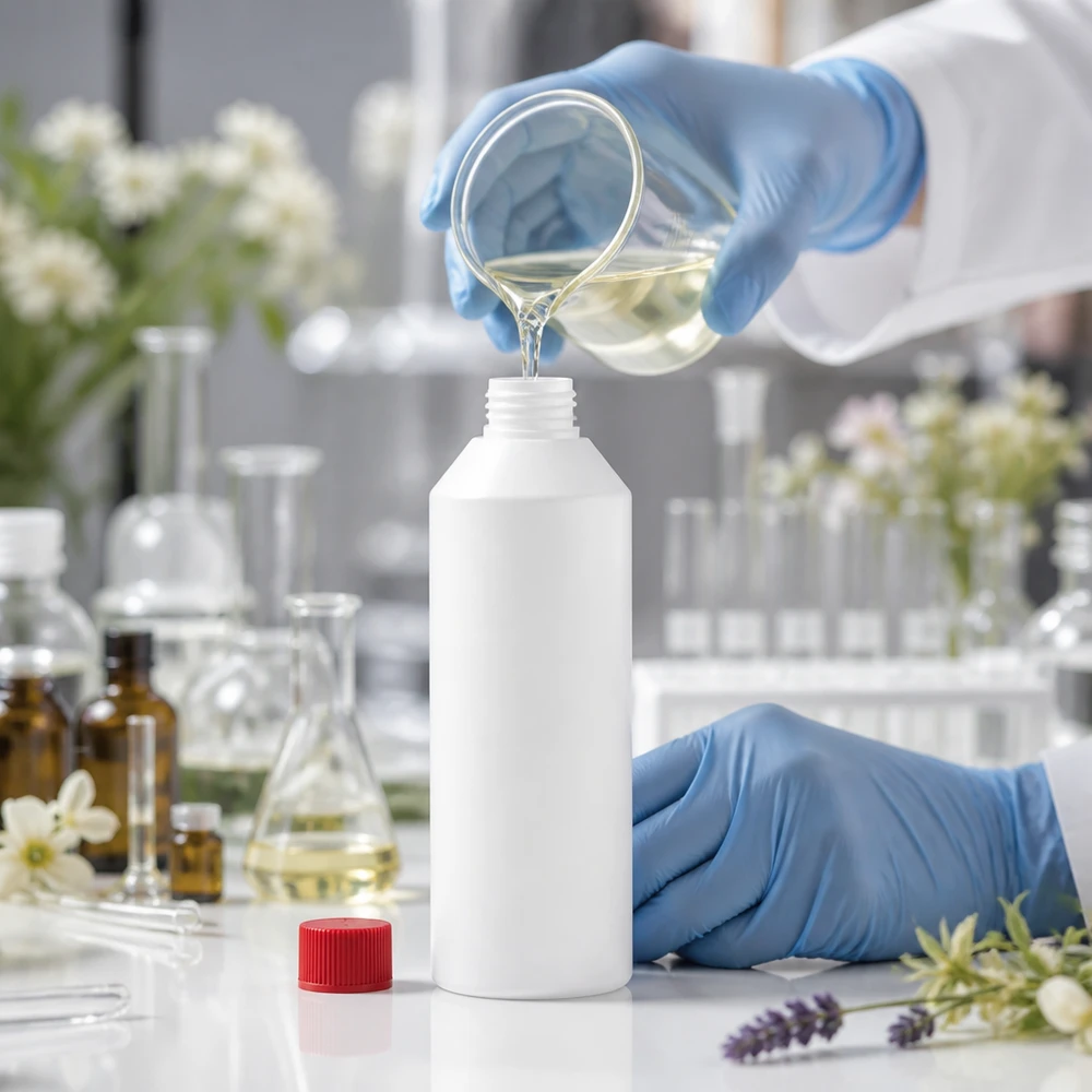 PET cilinderfles 250ml wit met schroefsluiting rood Witte ronde fles van 250 ml, HDPE met rode SV-afsluiting, ideaal voor cosmetica, farmacie en laboratoriumtoepassingen