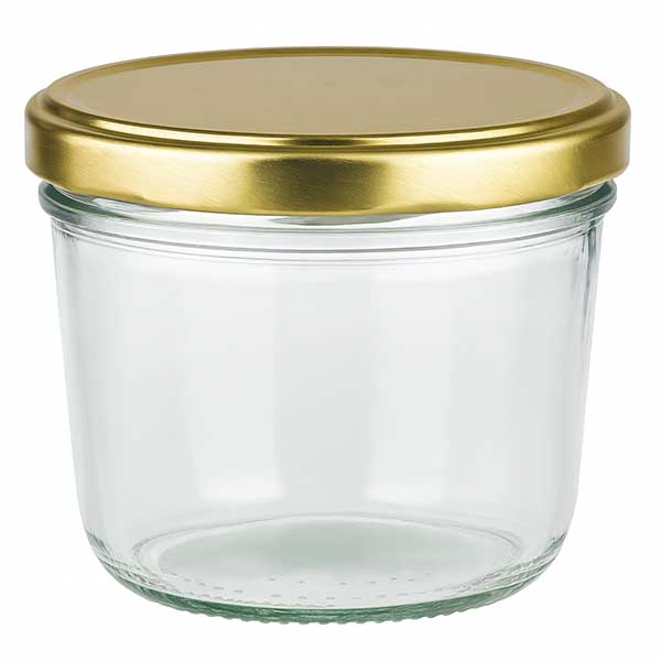 230ml bekers met BasicSeal deksel goud UNiTWIST 230ml mason jar met gouden BasicSeal deksel UNiTWIST - lege mason jar met glazen schroefdeksel