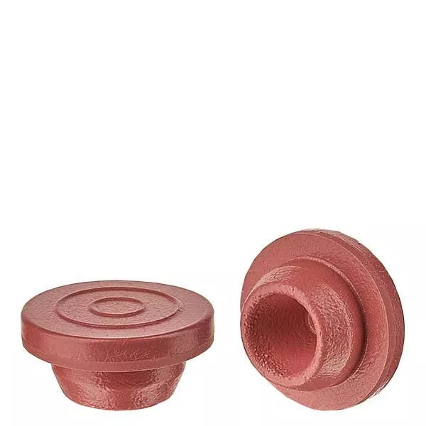 Injectiestopper, per stuk, 20 mm rood van broombutyl