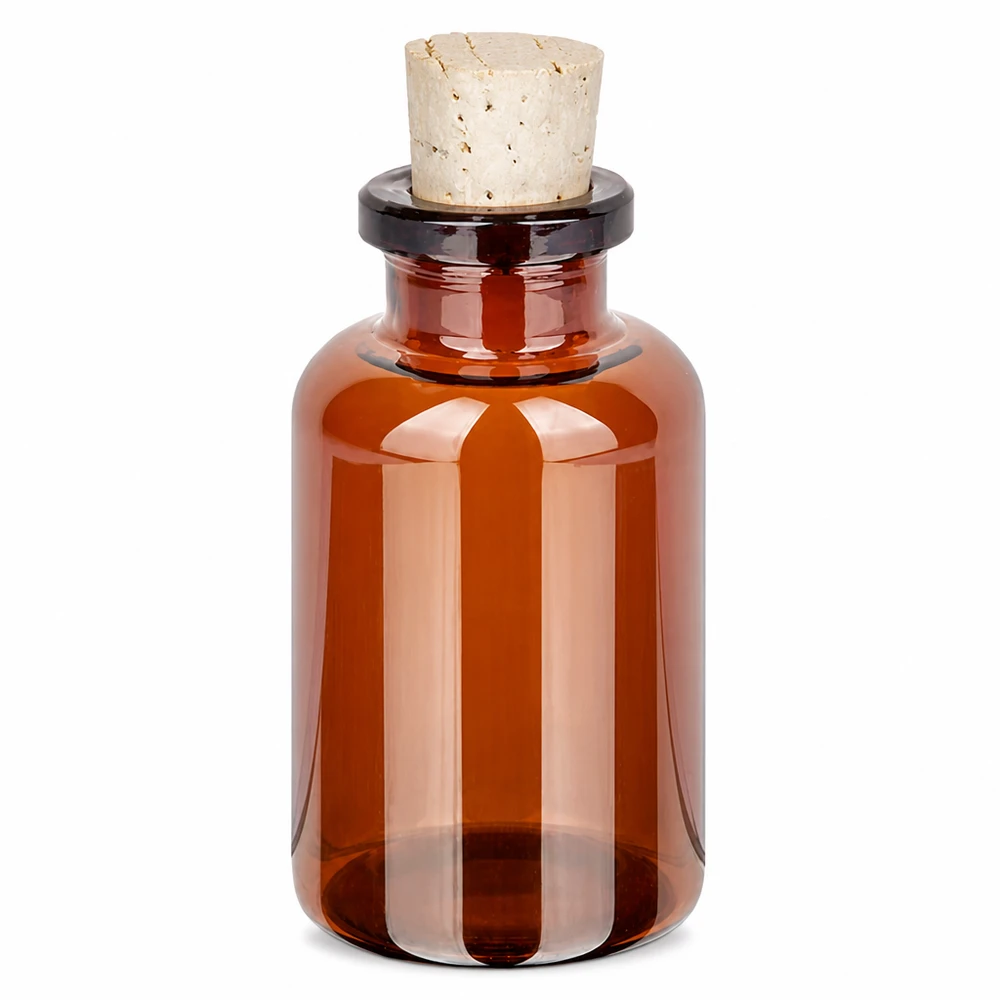 Injectiefles bruin glas 20ml met kurk 11/14mm Braunglas Vorratsflasche 20ml mit Korken 11/14mm für Flüssigkeiten