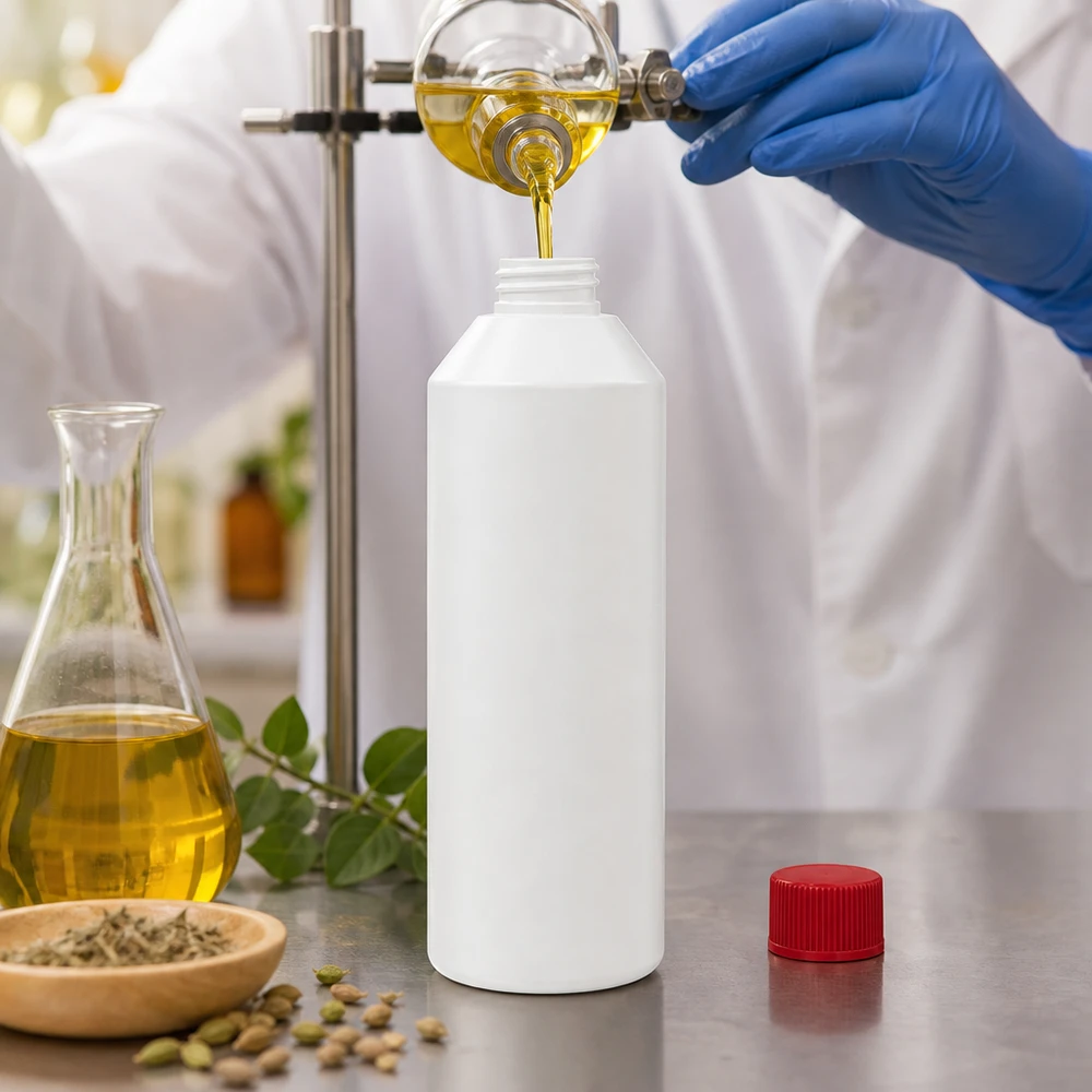 PET cilinderfles 250ml wit met schroefsluiting rood Witte HDPE-fles van 250 ml met rode SV voor natuurlijke cosmetische en farmaceutische oliën