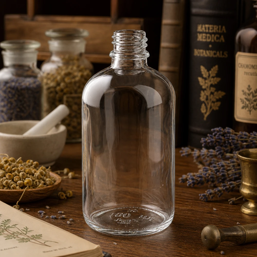 100ml ApoGlas apothekersfles in klassiek ontwerp voor traditionele medicijnen en natuurlijke remedies