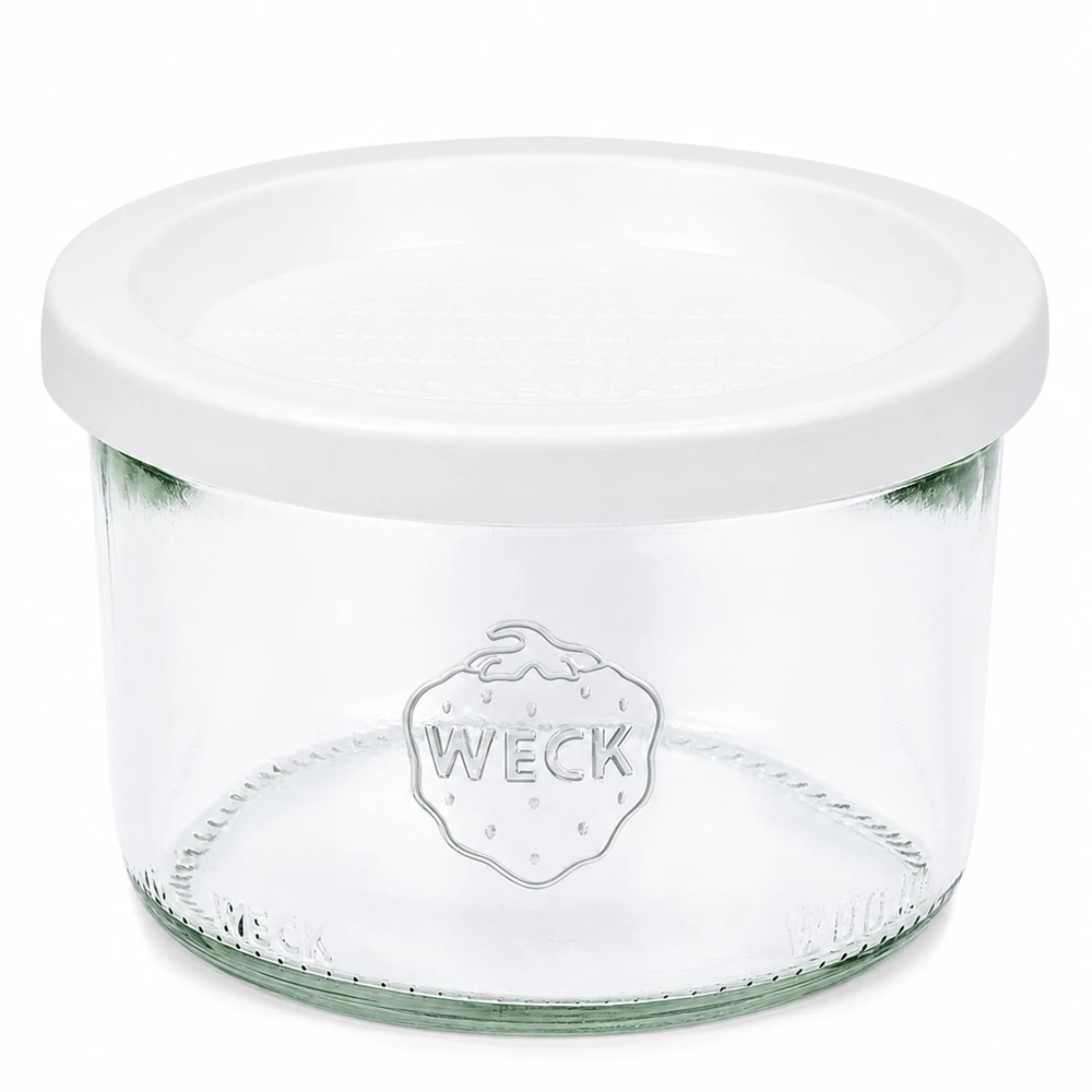 200ml stortglas met vershouddeksel WECK RR80 WECK 200ml inmaakpot met wit deksel RR80 inmaakpot voor jam en conserven