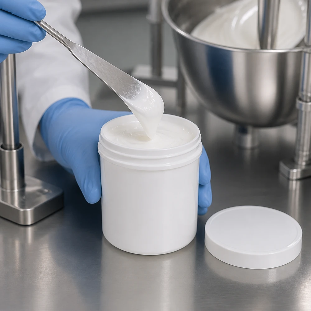 Zalfpot 10 g wit met schroefdeksel wit (PP) Witte kunststof pot van 10 g met schroefdeksel voor het professioneel bereiden van zalven