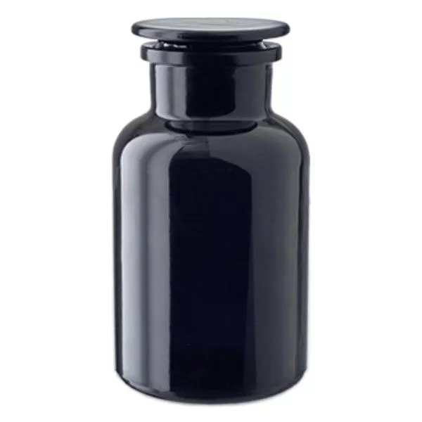 Apothekersfles 1000 ml wijde hals violetglas incl. glazen stop Apothekersfles 1000 ml wijde hals violetglas incl. glazen stop